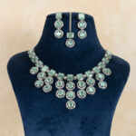 pastel green american diamond necklace