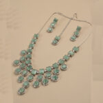 pastel green american diamond necklace