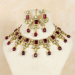 royal kundan maroon necklace