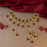 royal kundan maroon necklace